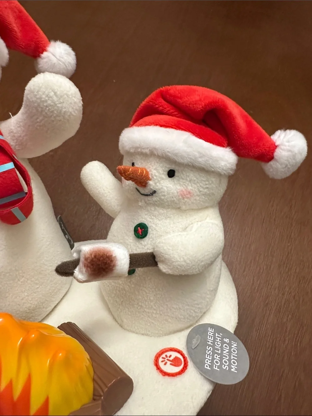 2025 Hallmark Light Sound Motion Roasting Marshmallows Snowmen Plush Holiday - Picture 5 of 10